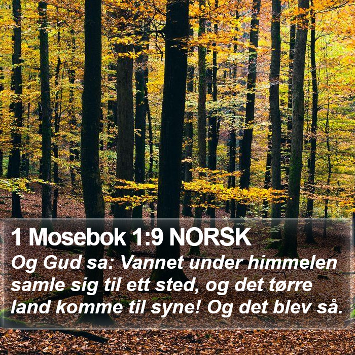 1 Mosebok 1:9 NORSK Bible Study