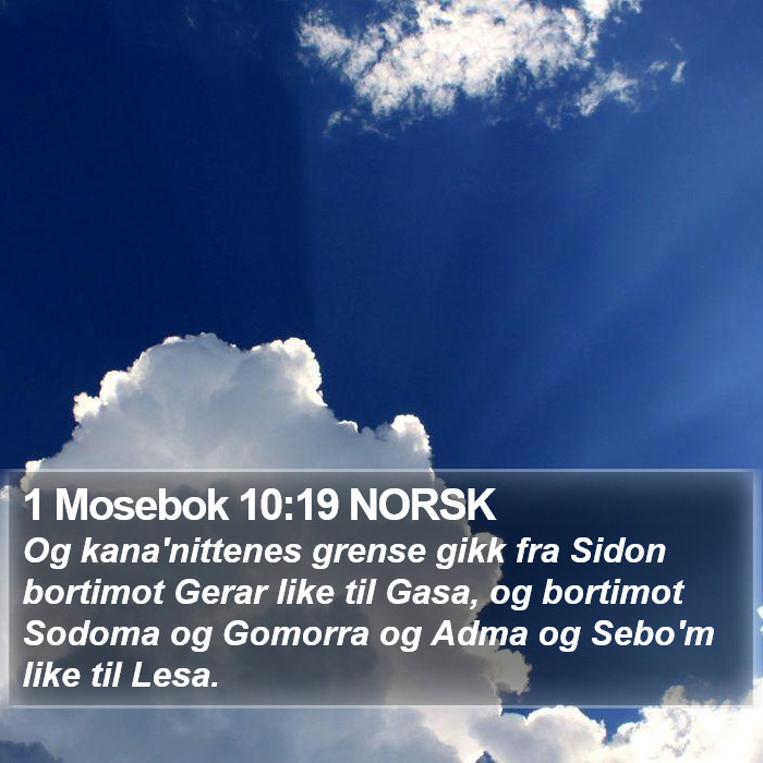 1 Mosebok 10:19 NORSK Bible Study