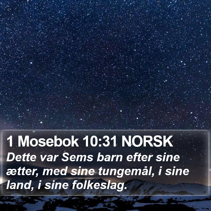 1 Mosebok 10:31 NORSK Bible Study