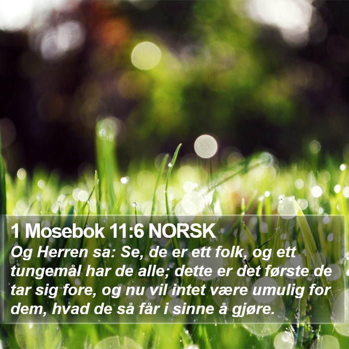 1 Mosebok 11:6 NORSK Bible Study