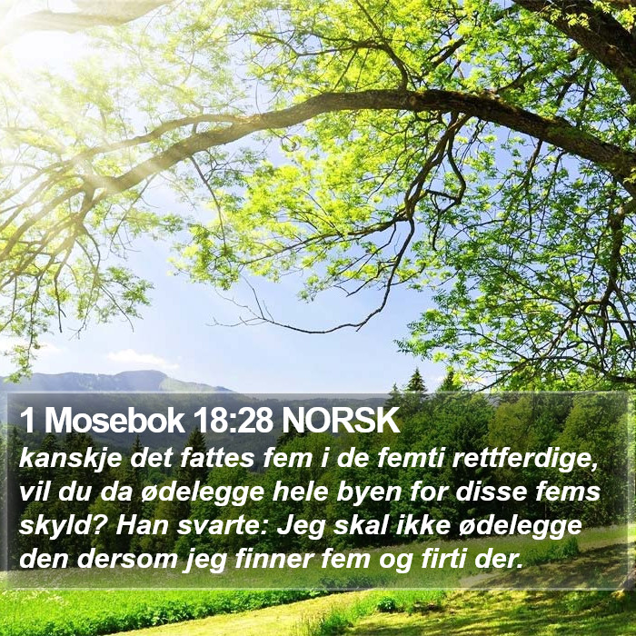 1 Mosebok 18:28 NORSK Bible Study