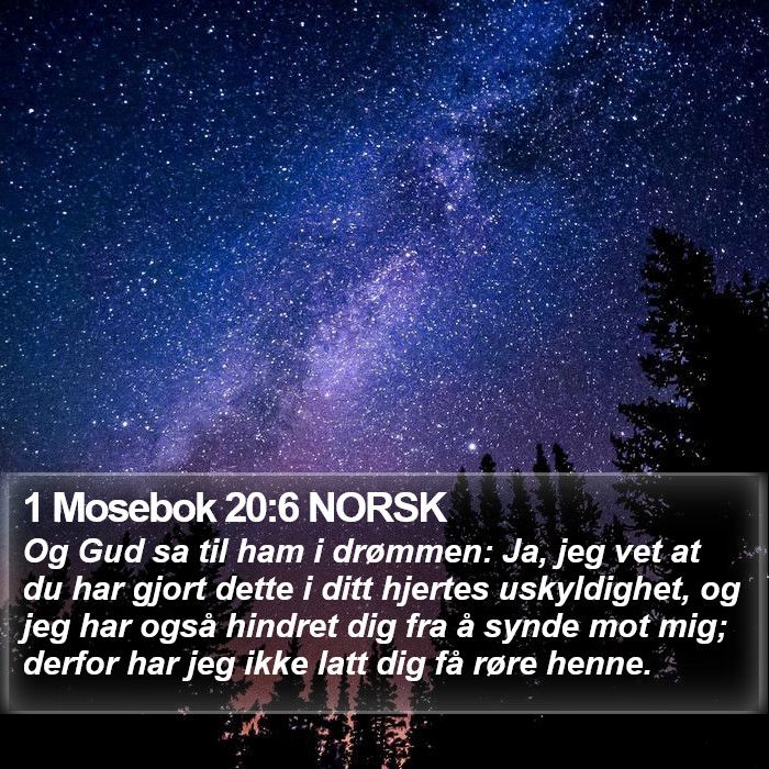 1 Mosebok 20:6 NORSK Bible Study