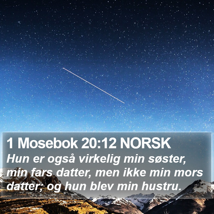 1 Mosebok 20:12 NORSK Bible Study