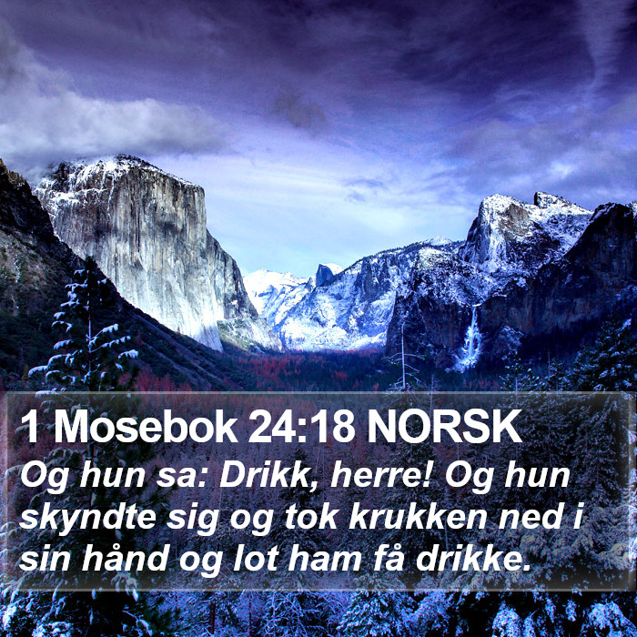 1 Mosebok 24:18 NORSK Bible Study