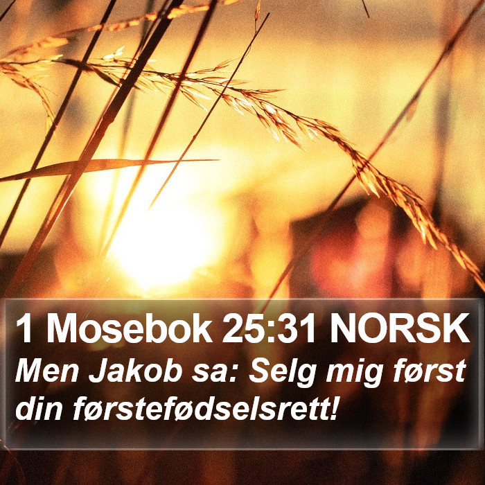 1 Mosebok 25:31 NORSK Bible Study