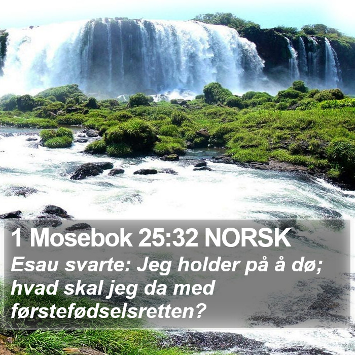 1 Mosebok 25:32 NORSK Bible Study