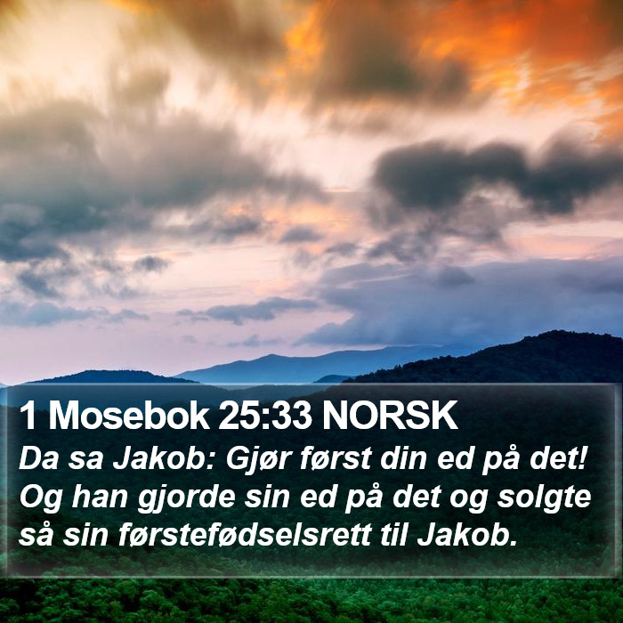 1 Mosebok 25:33 NORSK Bible Study