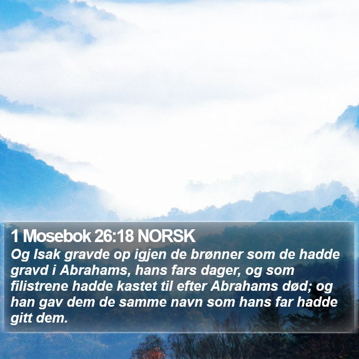 1 Mosebok 26:18 NORSK Bible Study