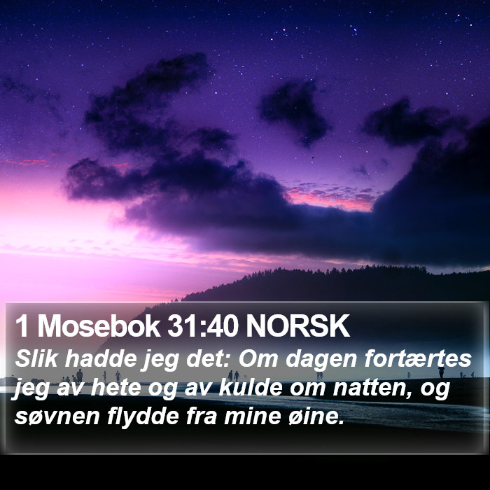 1 Mosebok 31:40 NORSK Bible Study