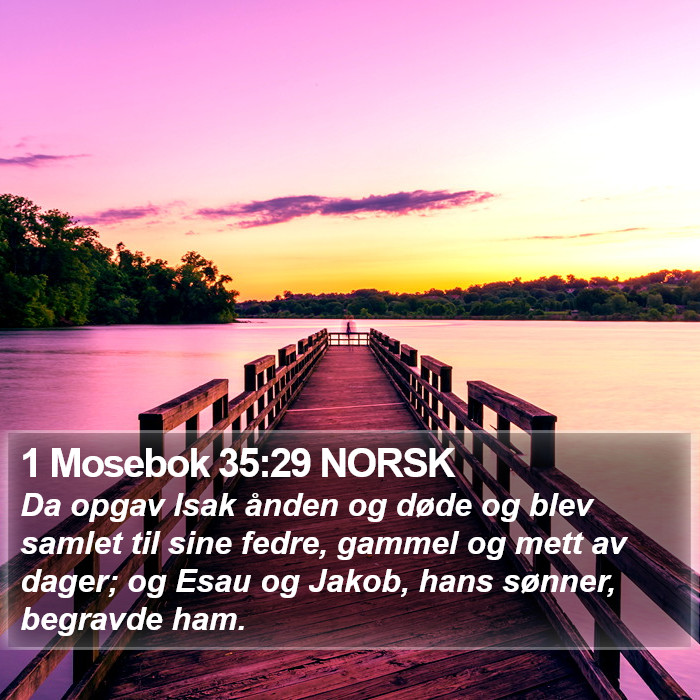 1 Mosebok 35:29 NORSK Bible Study