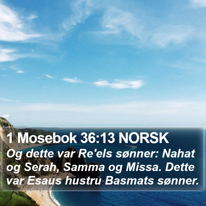 1 Mosebok 36:13 NORSK Bible Study