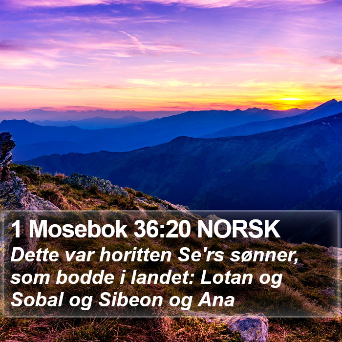 1 Mosebok 36:20 NORSK Bible Study