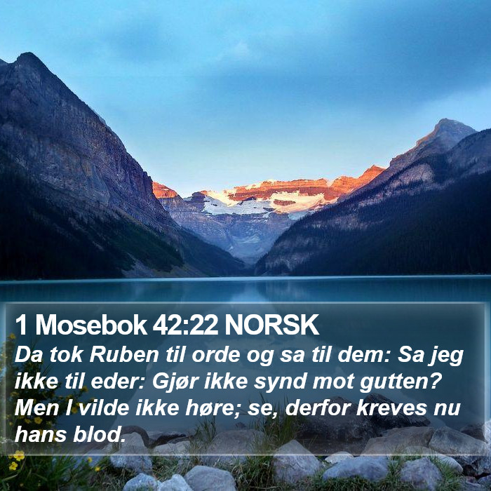 1 Mosebok 42:22 NORSK Bible Study