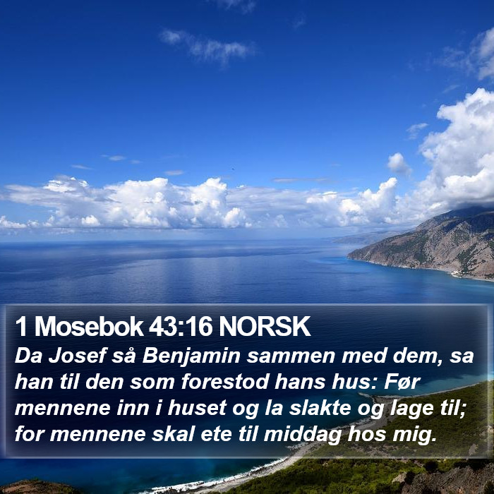 1 Mosebok 43:16 NORSK Bible Study