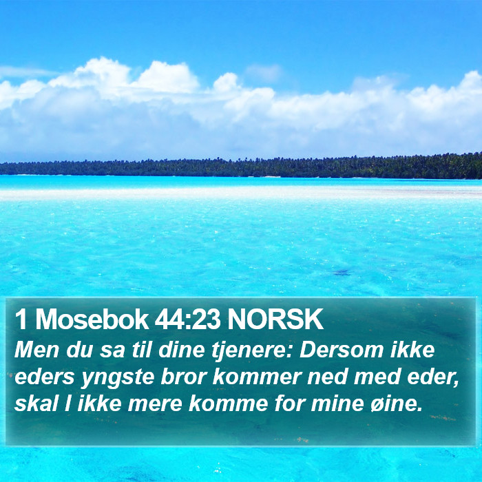 1 Mosebok 44:23 NORSK Bible Study