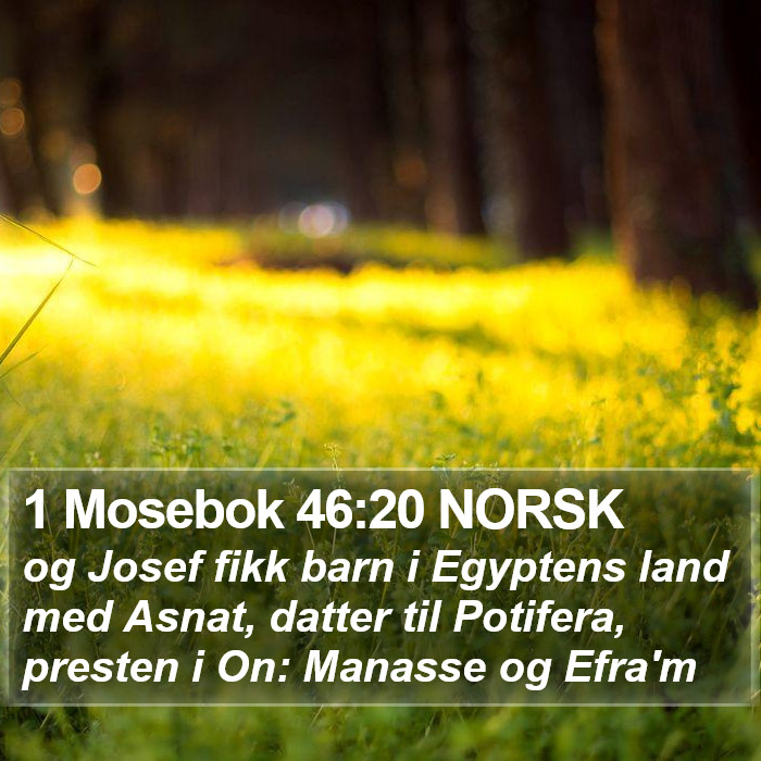 1 Mosebok 46:20 NORSK Bible Study