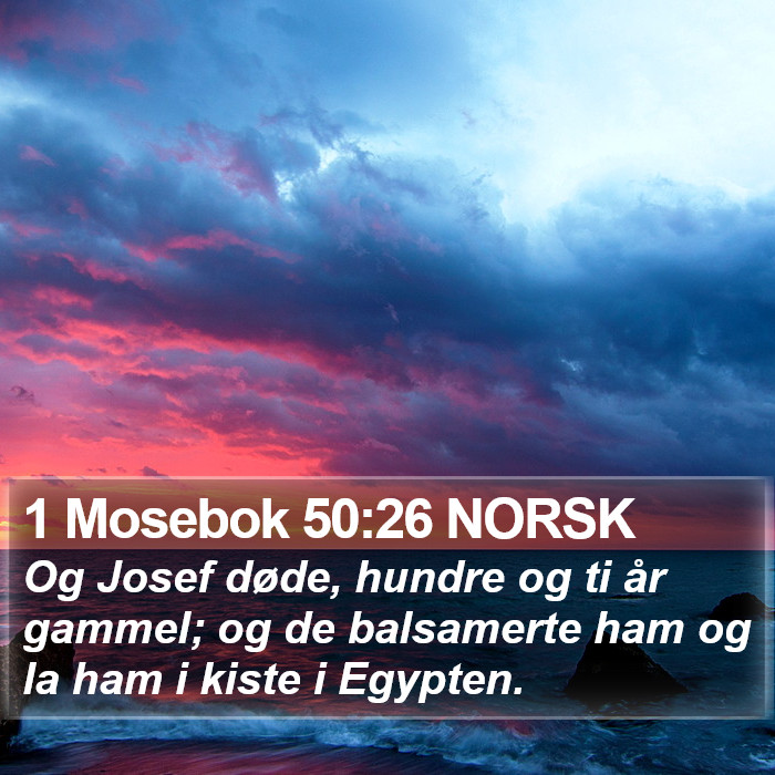 1 Mosebok 50:26 NORSK Bible Study