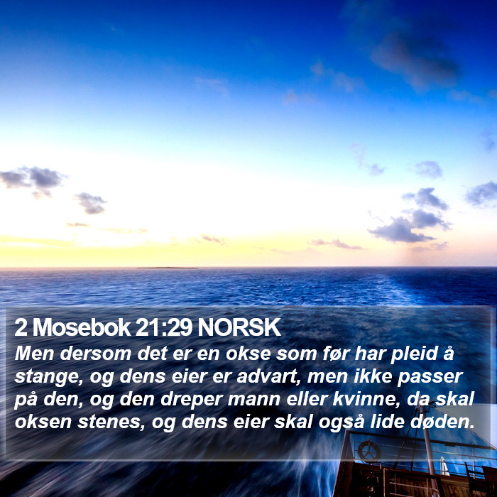 2 Mosebok 21:29 NORSK Bible Study