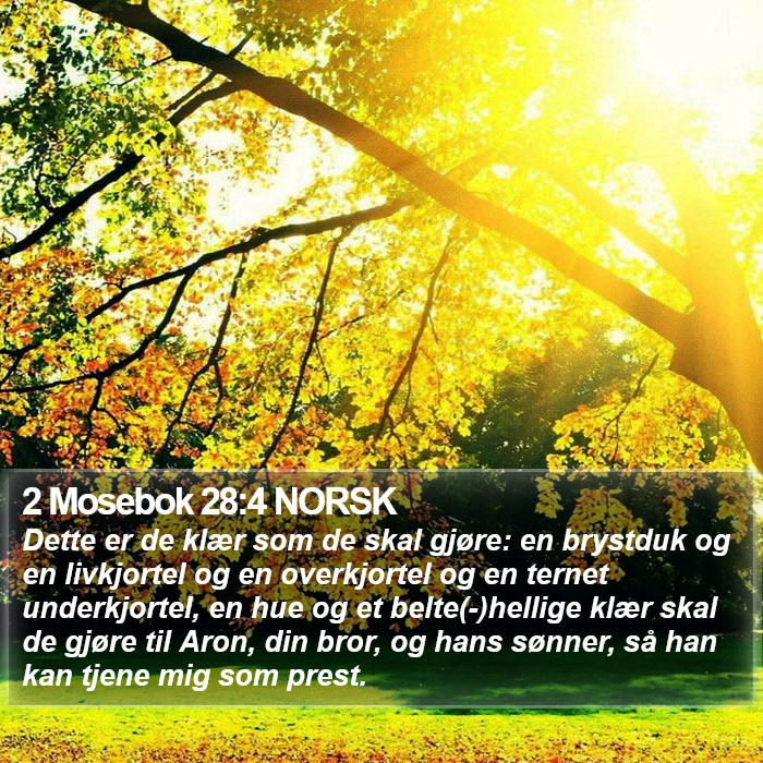 2 Mosebok 28:4 NORSK Bible Study