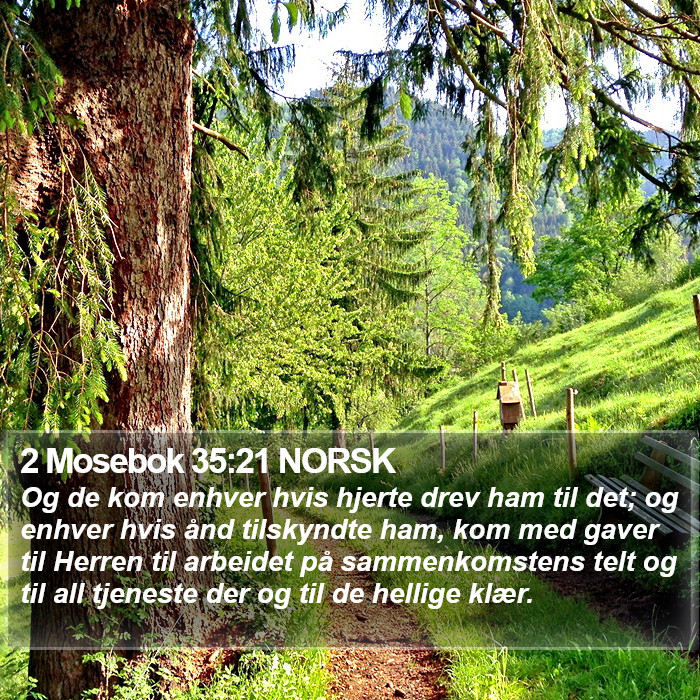 2 Mosebok 35:21 NORSK Bible Study