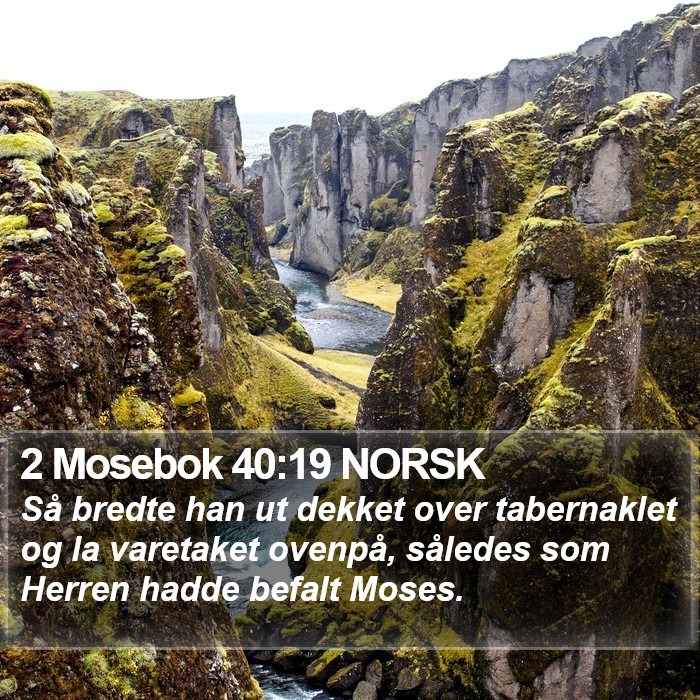 2 Mosebok 40:19 NORSK Bible Study