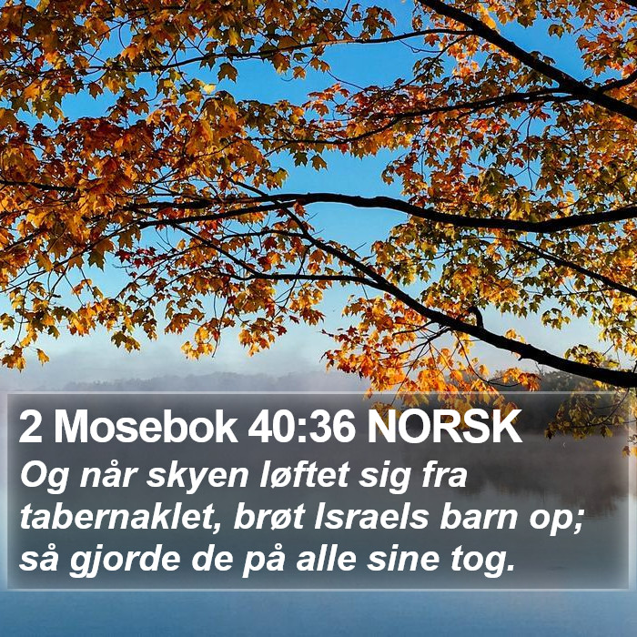 2 Mosebok 40:36 NORSK Bible Study