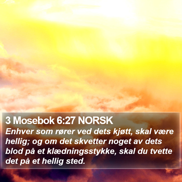 3 Mosebok 6:27 NORSK Bible Study