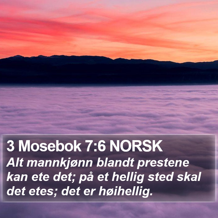 3 Mosebok 7:6 NORSK Bible Study