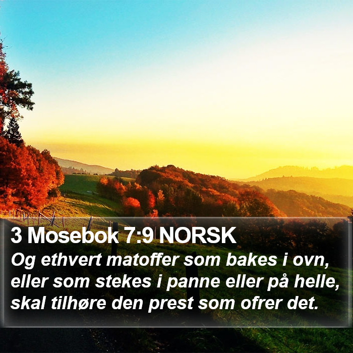 3 Mosebok 7:9 NORSK Bible Study