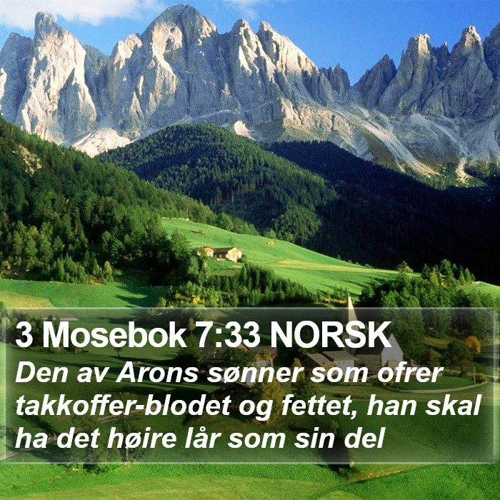 3 Mosebok 7:33 NORSK Bible Study