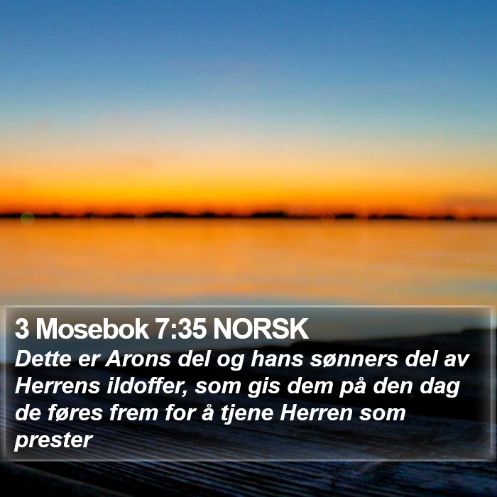 3 Mosebok 7:35 NORSK Bible Study