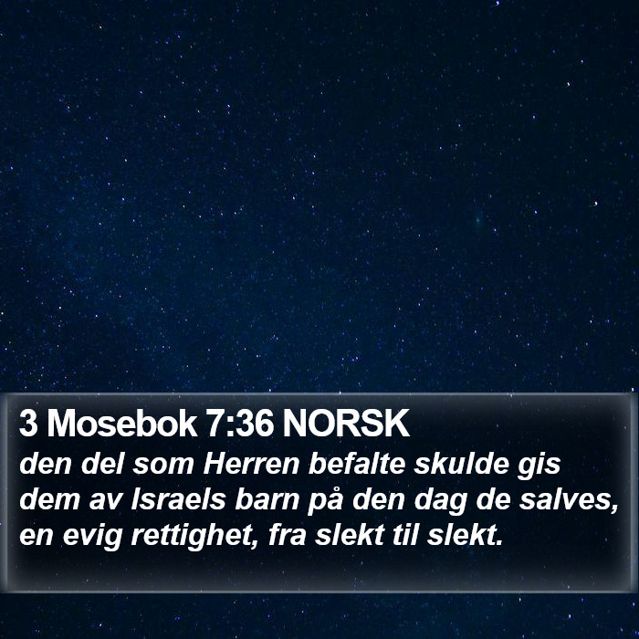 3 Mosebok 7:36 NORSK Bible Study