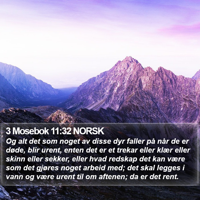 3 Mosebok 11:32 NORSK Bible Study