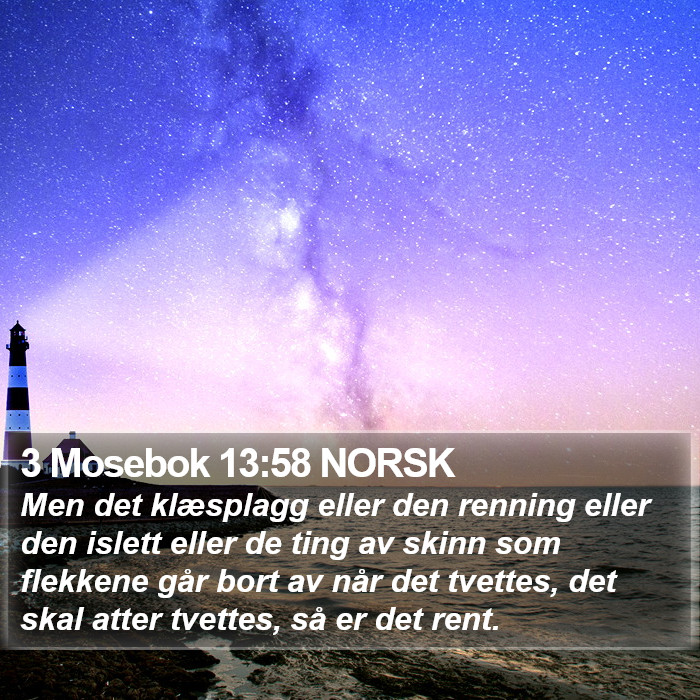 3 Mosebok 13:58 NORSK Bible Study