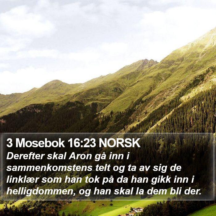 3 Mosebok 16:23 NORSK Bible Study