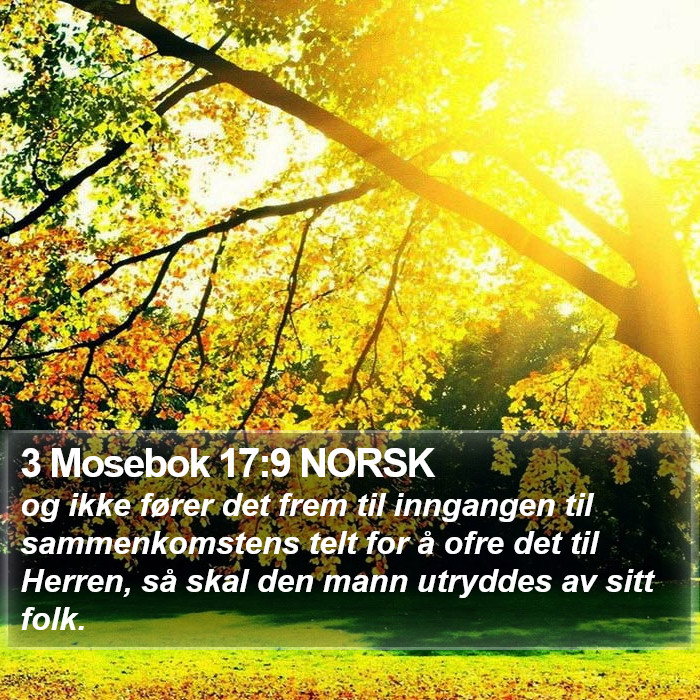 3 Mosebok 17:9 NORSK Bible Study