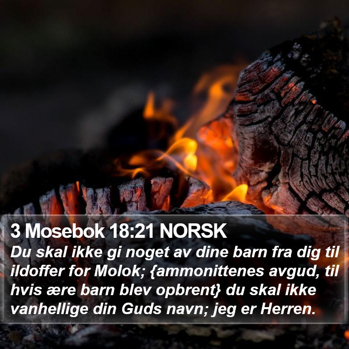 3 Mosebok 18:21 NORSK Bible Study