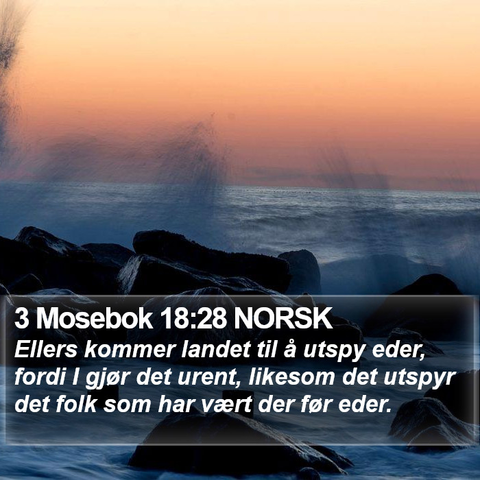3 Mosebok 18:28 NORSK Bible Study
