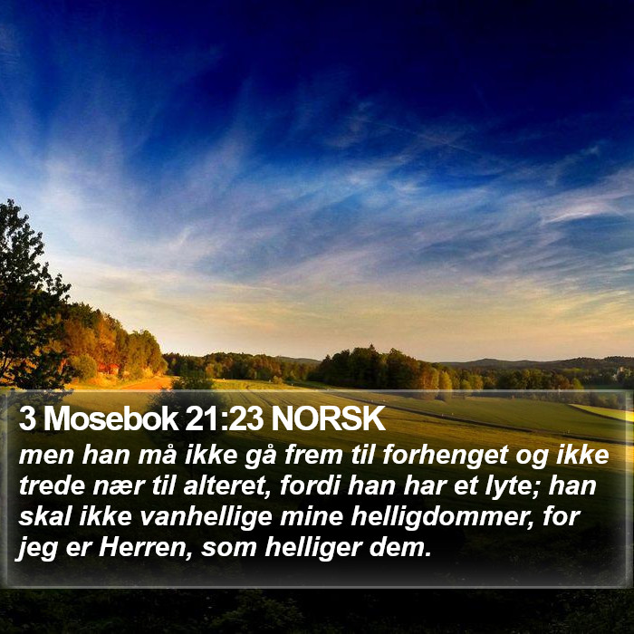 3 Mosebok 21:23 NORSK Bible Study