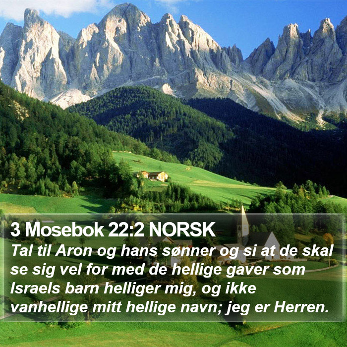 3 Mosebok 22:2 NORSK Bible Study