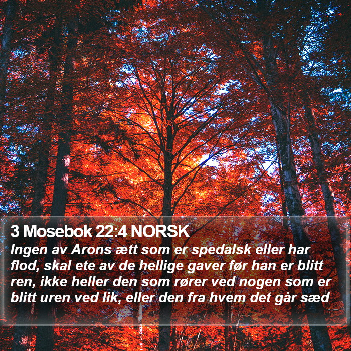 3 Mosebok 22:4 NORSK Bible Study