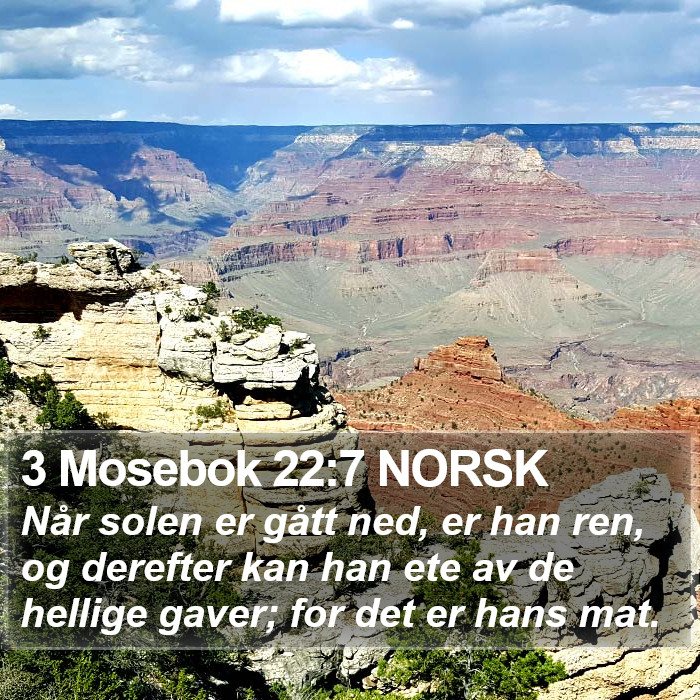 3 Mosebok 22:7 NORSK Bible Study