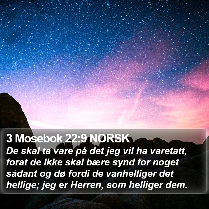 3 Mosebok 22:9 NORSK Bible Study