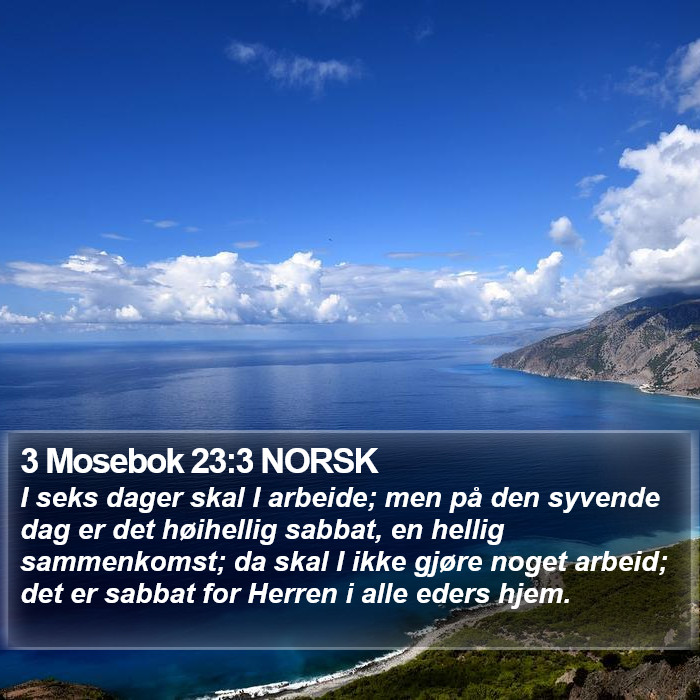 3 Mosebok 23:3 NORSK Bible Study