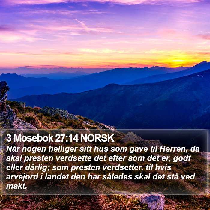 3 Mosebok 27:14 NORSK Bible Study