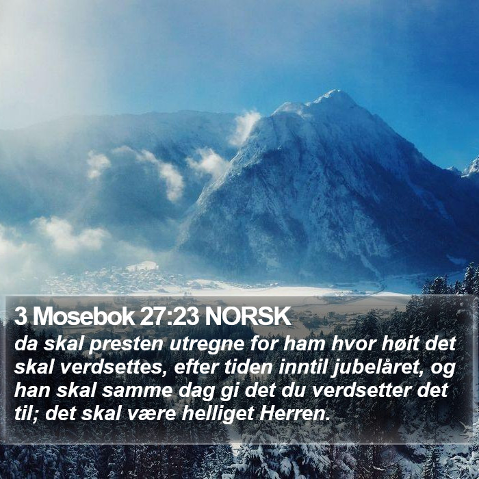 3 Mosebok 27:23 NORSK Bible Study