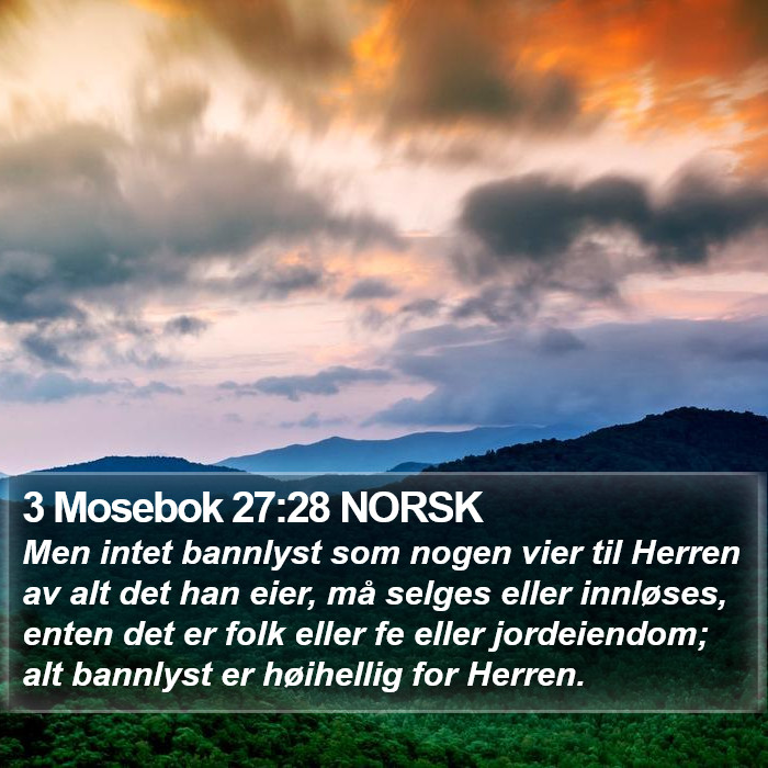 3 Mosebok 27:28 NORSK Bible Study