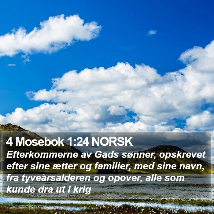 4 Mosebok 1:24 NORSK Bible Study