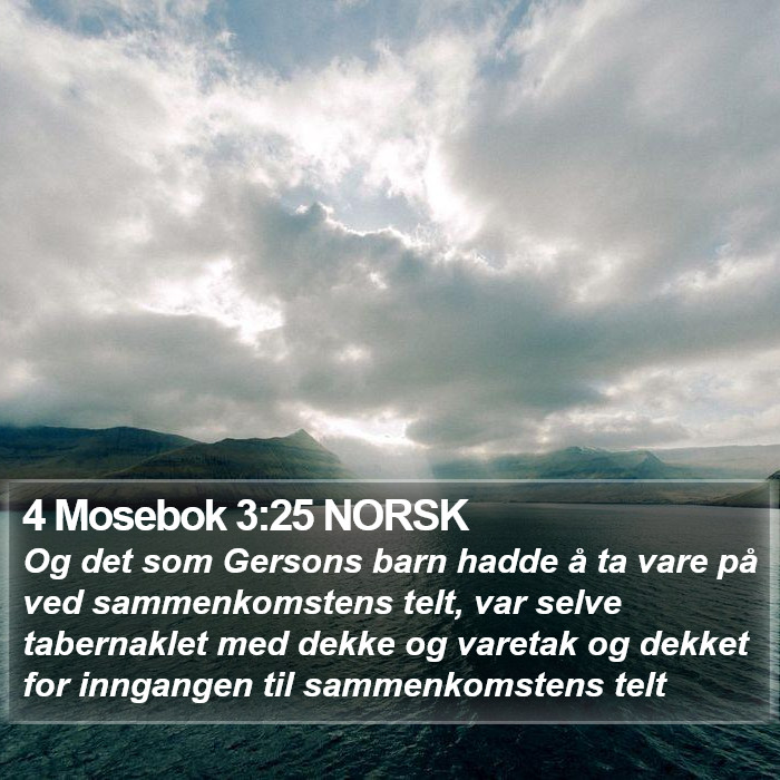 4 Mosebok 3:25 NORSK Bible Study