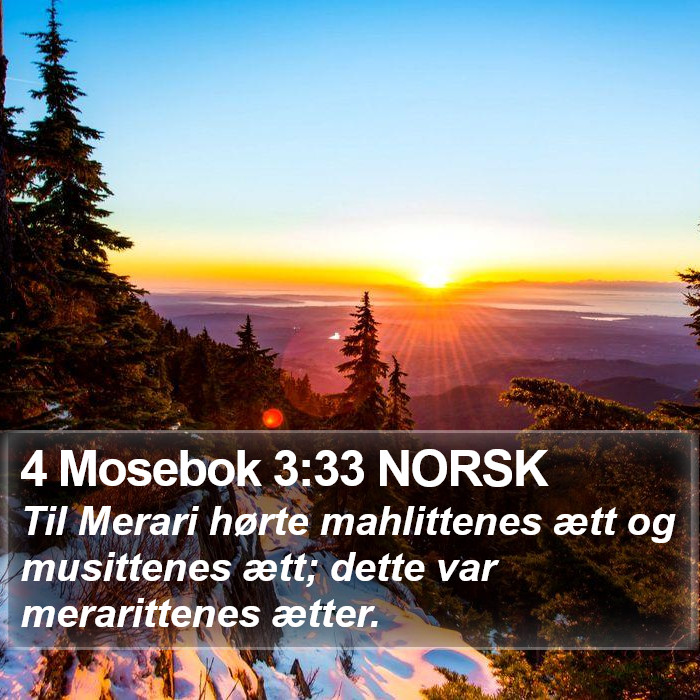 4 Mosebok 3:33 NORSK Bible Study